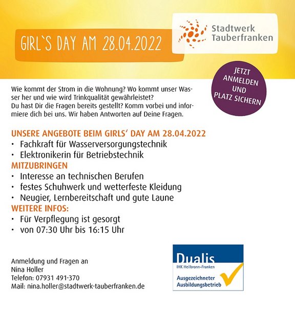 Infoplakat zum GirlsDay