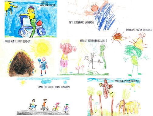 viele bunte Kinderbilder